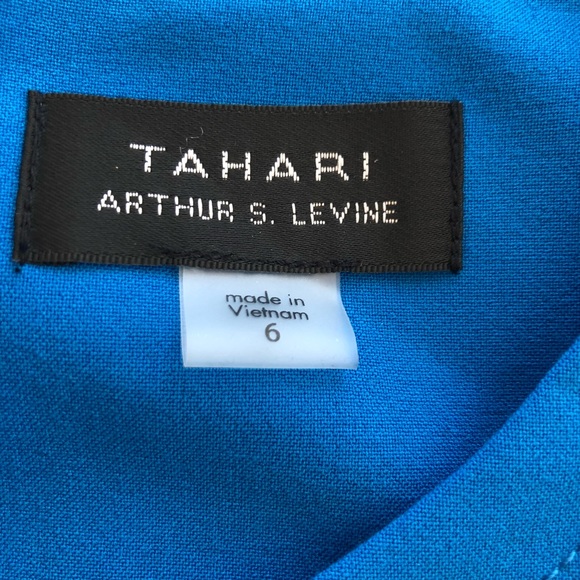 NWT Tahari ASL Stretch Blue Shift Dress Size 6 - Picture 4 of 5